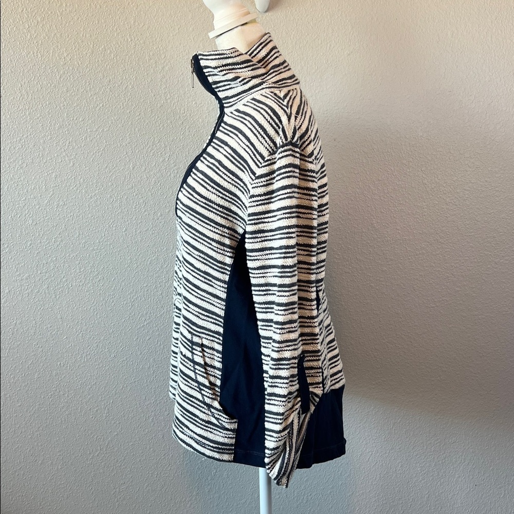 Ruby Rd Textured Striped Quarter Zip Blue Size Medium - Picture 4 of 9